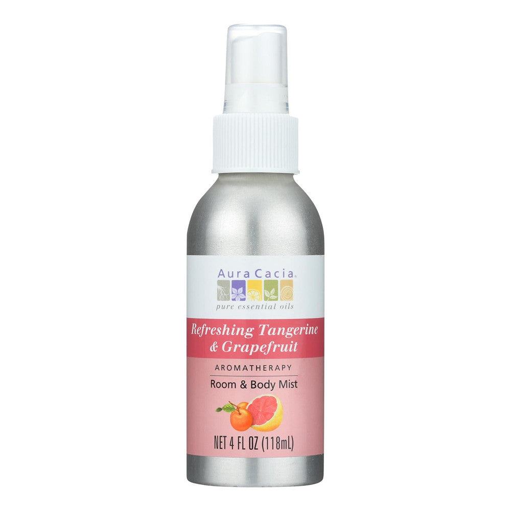 Aura Cacia Aromatherapy Mist For Room And Body, Tangerine And Grapefruit, 4 Oz
