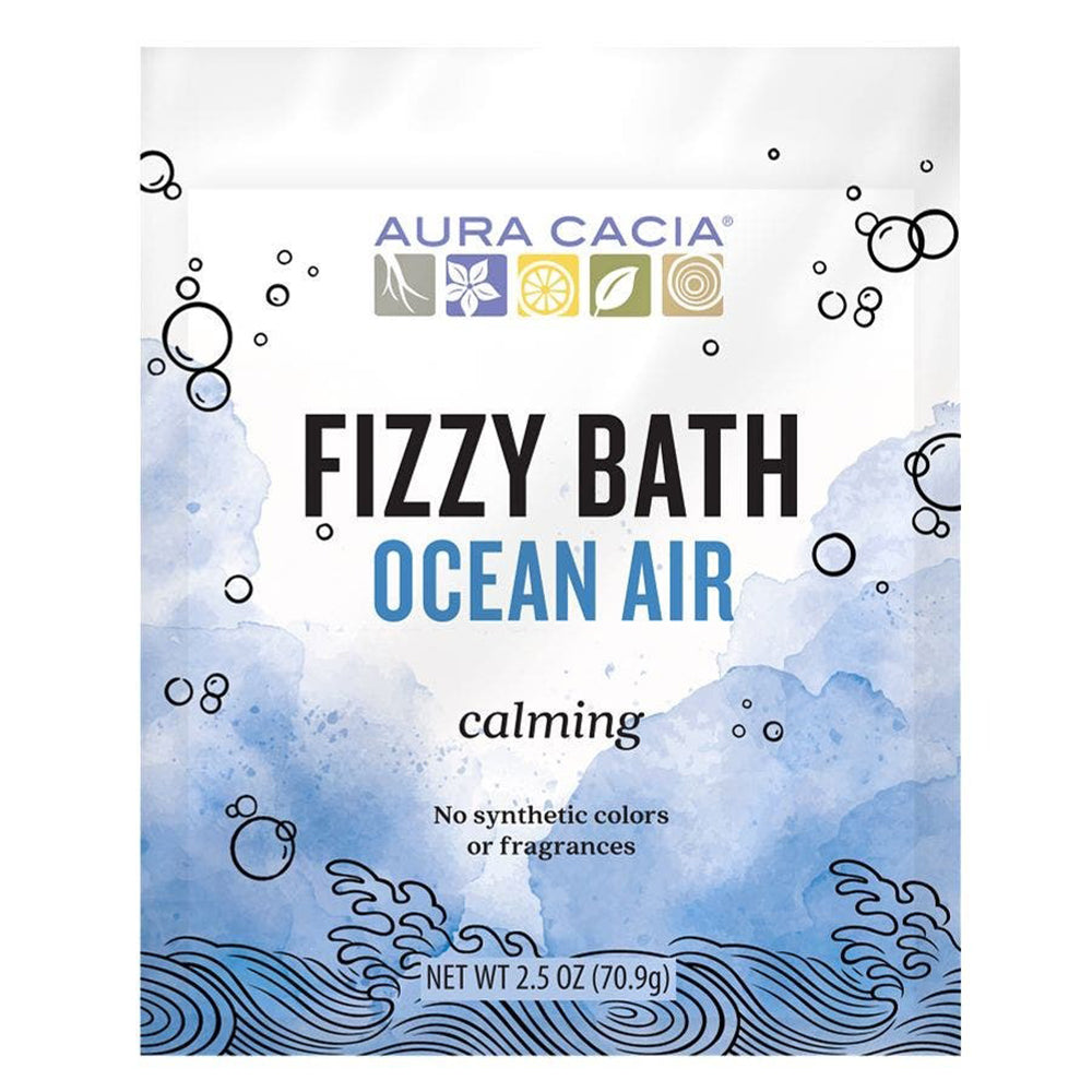 Aura Cacia Ocean Air Fizzy Bath Jojoba Coconut Oil Calming Aromatherapy Skin Care Formula 2.5Oz (70.9g)