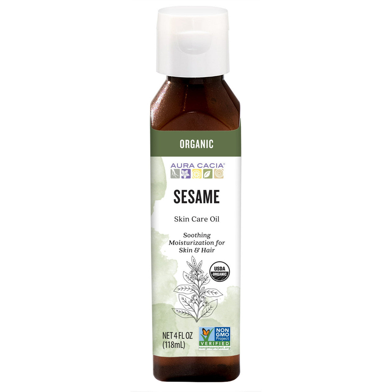 Aura Cacia Organics Sesame 100% Pure Skin Care Oil - 4 Oz