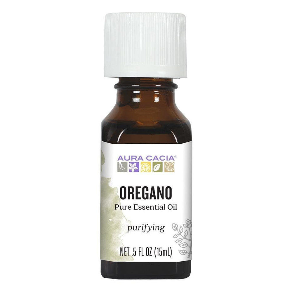 Aura Cacia Oregano Essential Oil Purifying and Antimicrobial Support 0.5Oz (15ml)