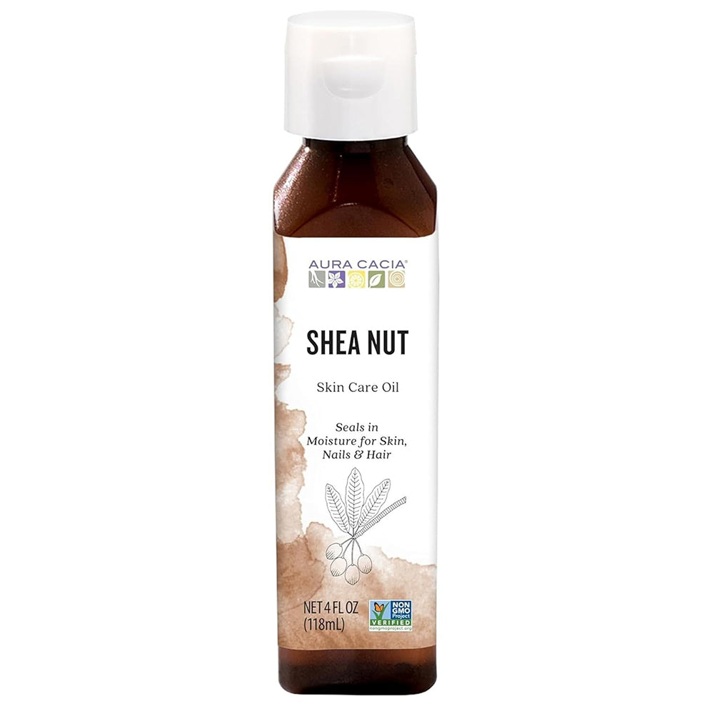 Aura Cacia Nourishing Shea Nut Skin Care Oil Hydrating and Moisturizing Formula 4Oz (118ml)