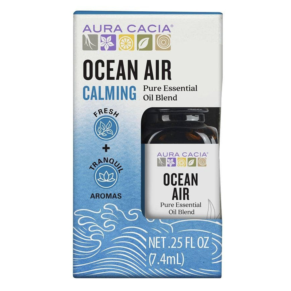 Aura Cacia Ocean Air Pure Essential Oil Blend Refreshing Aromatherapy Treatment Formula 0.25Oz (7.4ml)