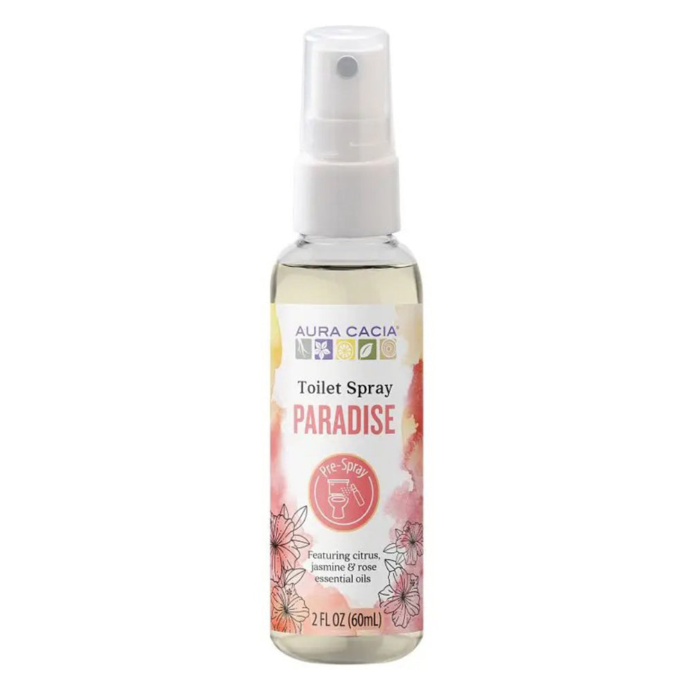Aura Cacia Paradise Toilet Spray for Neutralizing Bathroom Odors and Fresh Air 2Oz (60ml)