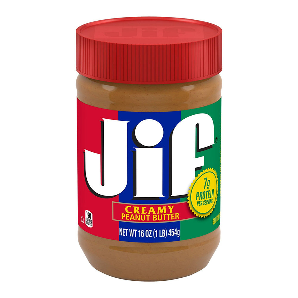 Jif Creamy Peanut Butter Smooth Spread for Sandwiches Baking and Snacks 16Oz (454g)