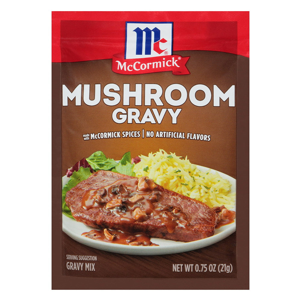 McCormick Mushroom Gravy Mix Rich Savory Sauce for Meat Potatoes and Vegetables 0.75Oz (21g)