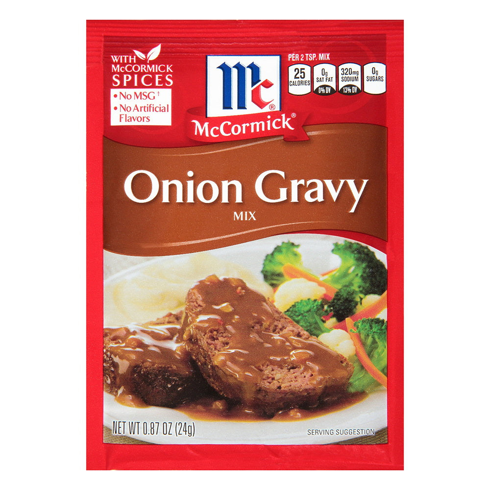 McCormick Onion Gravy Mix for Meats Potatoes and Vegetables 0.87Oz (24g)