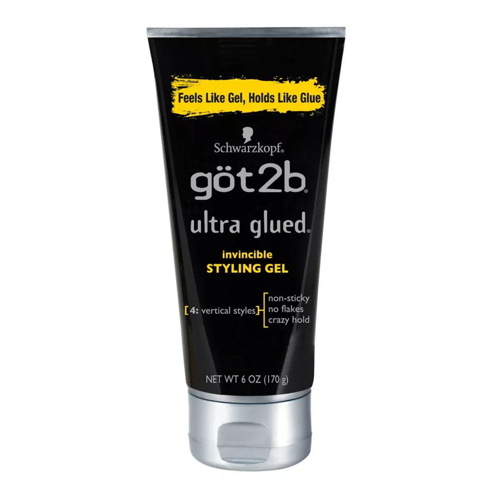 Got 2B Ultra Glued Invincible Styling Gel For Hair, No Flake Formula - 6 Oz