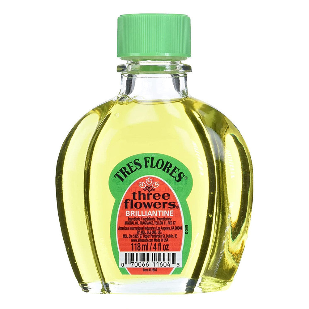 Tres Flores Three Flowers Brilliantine Liquid Hair Oil, 4 Oz
