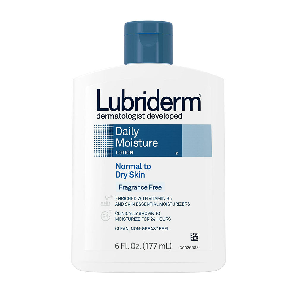 Lubriderm Daily Moisture Lotion For Normal To Dry Skin, Fragrance Free, 6 Oz