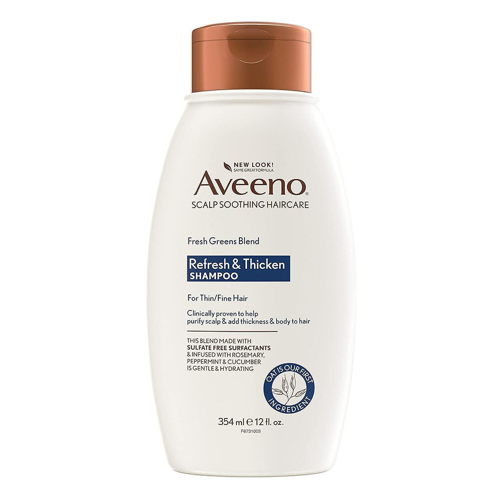 Aveeno Fresh Greens Blend Refresh and Thicken Shampoo, 12 Oz
