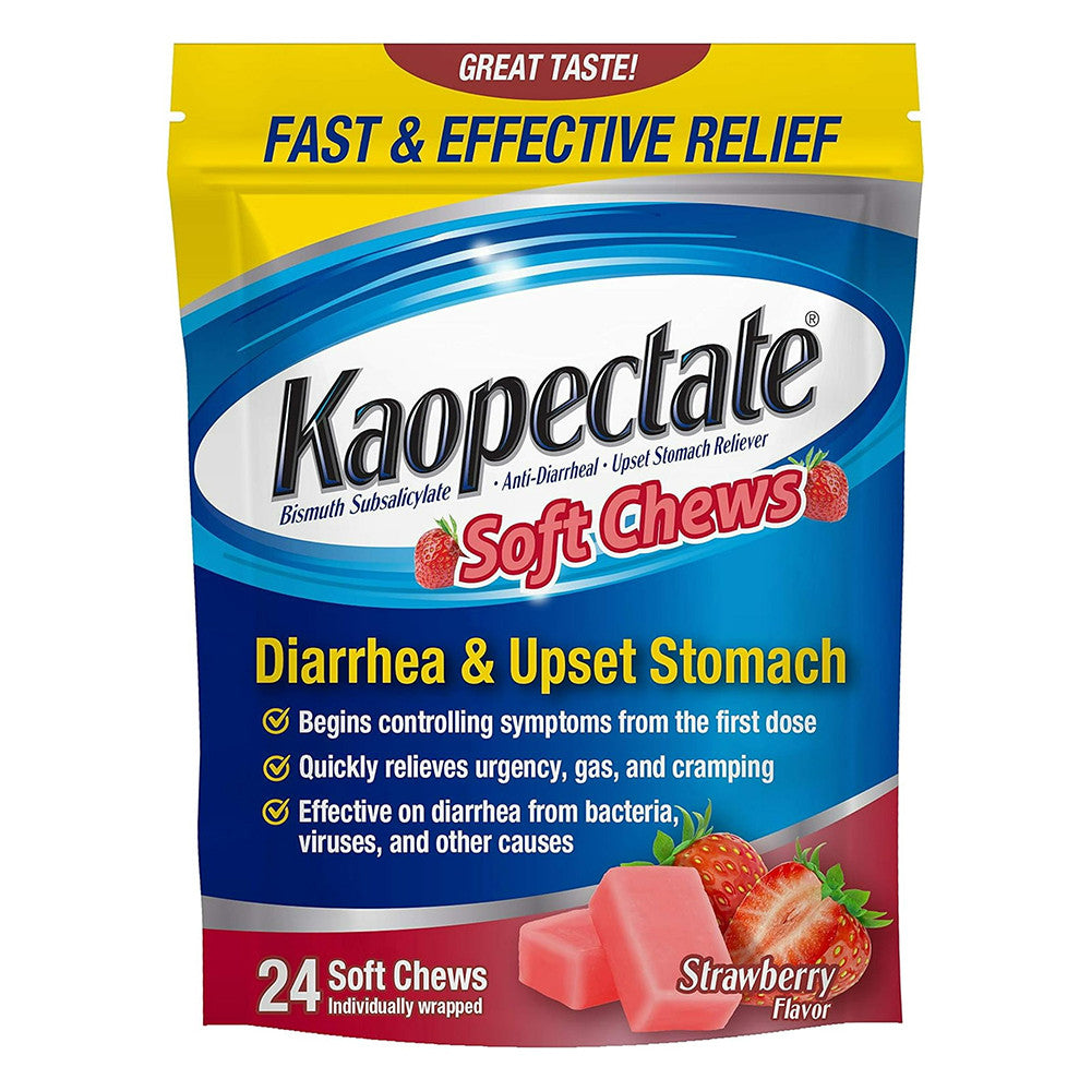 Kaopectate Anti Diarrhea and Upset Stomach Pain Relief Soft Chews, 24 Ea