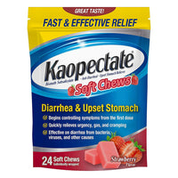 Kaopectate Anti Diarrhea and Upset Stomach Pain Relief Soft Chews, 24 Ea