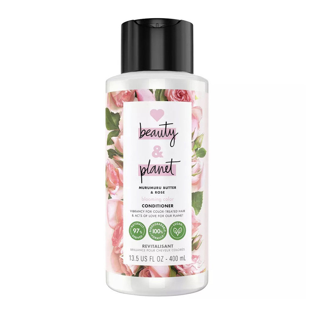 Love Beauty and Planet Blooming Color Conditioner, Murumuru Butter And Rose, 13.5 Oz