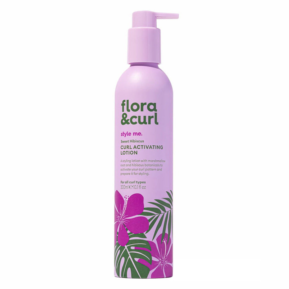 Flora and Curl Hibiscus Curl Lotion Moisturizes and Defines Curls 10.1Oz (300ml)