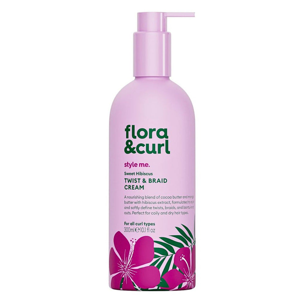 Flora and Curl Hibiscus Twist and Braid Cream Defines Moisturizes and Enhances Twists 10.1Oz (300ml)