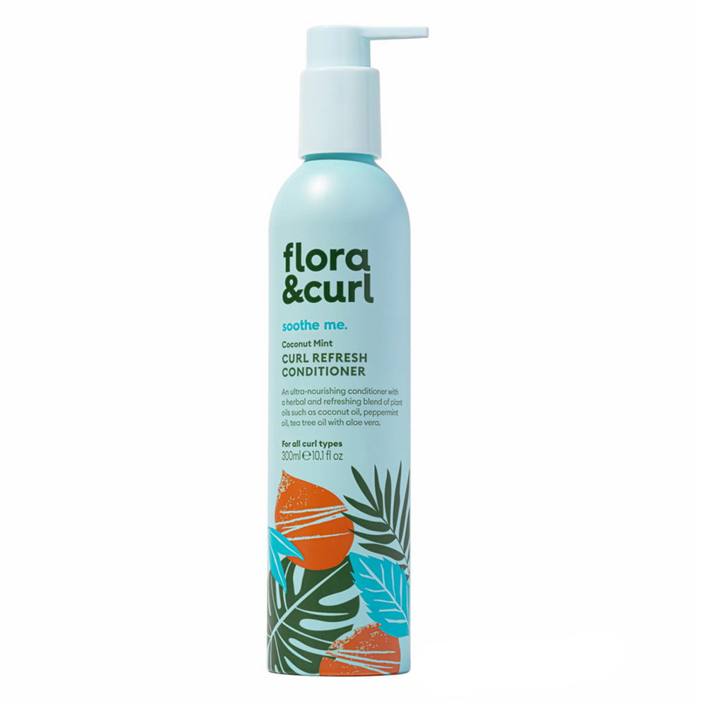 Flora and Curl Coconut Mint Conditioner Nourishing and Detangling Hair Care 10.1Oz (300ml)