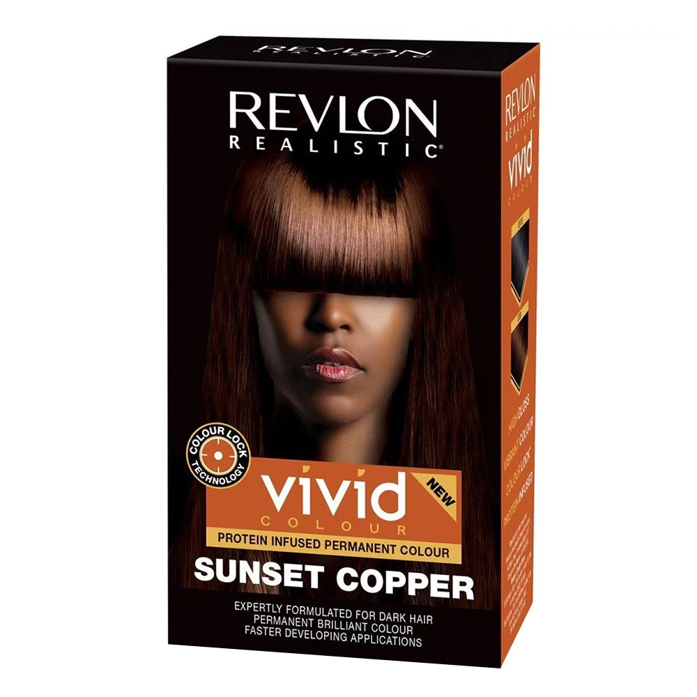 Revlon Color Lock Realistic Vivid Colour Protein Infused Permanent Color Sunset Copper 1Ea