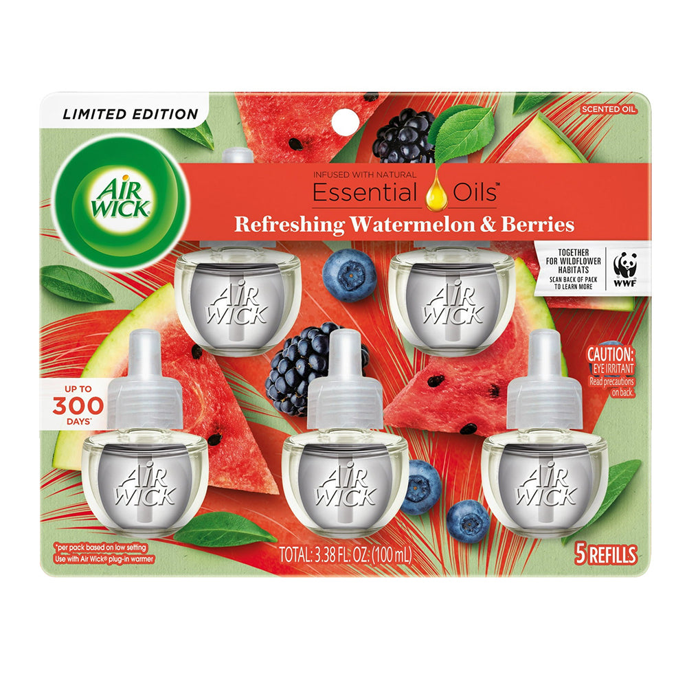 Air Wick Scented Oil Refill Refreshing Watermelon and Berries 3 Air Freshener.38Oz (100ml)