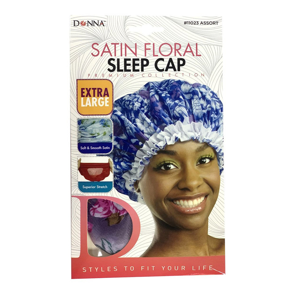 Donna Satin Floral Sleep Cap, X Large Assorted, 1 Ea