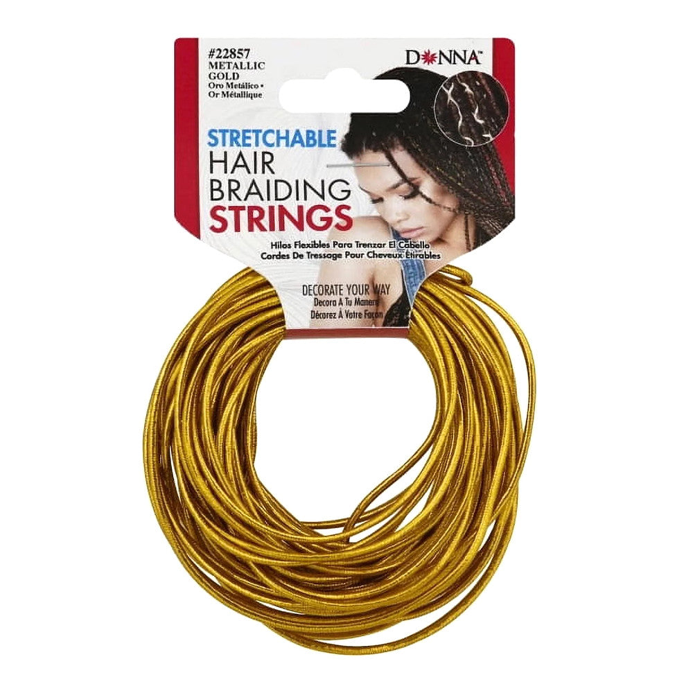 Donna Stretchable Hair Braiding Strings, 22857 Metallic Gold, 1 Ea
