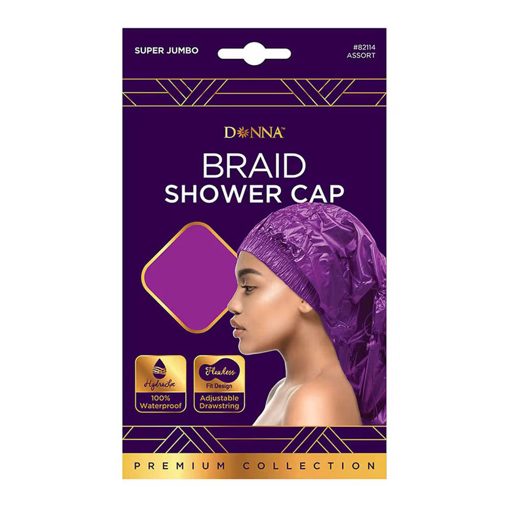 Donna Braid Shower Cap, 82114 Assorted Color, 1 Ea