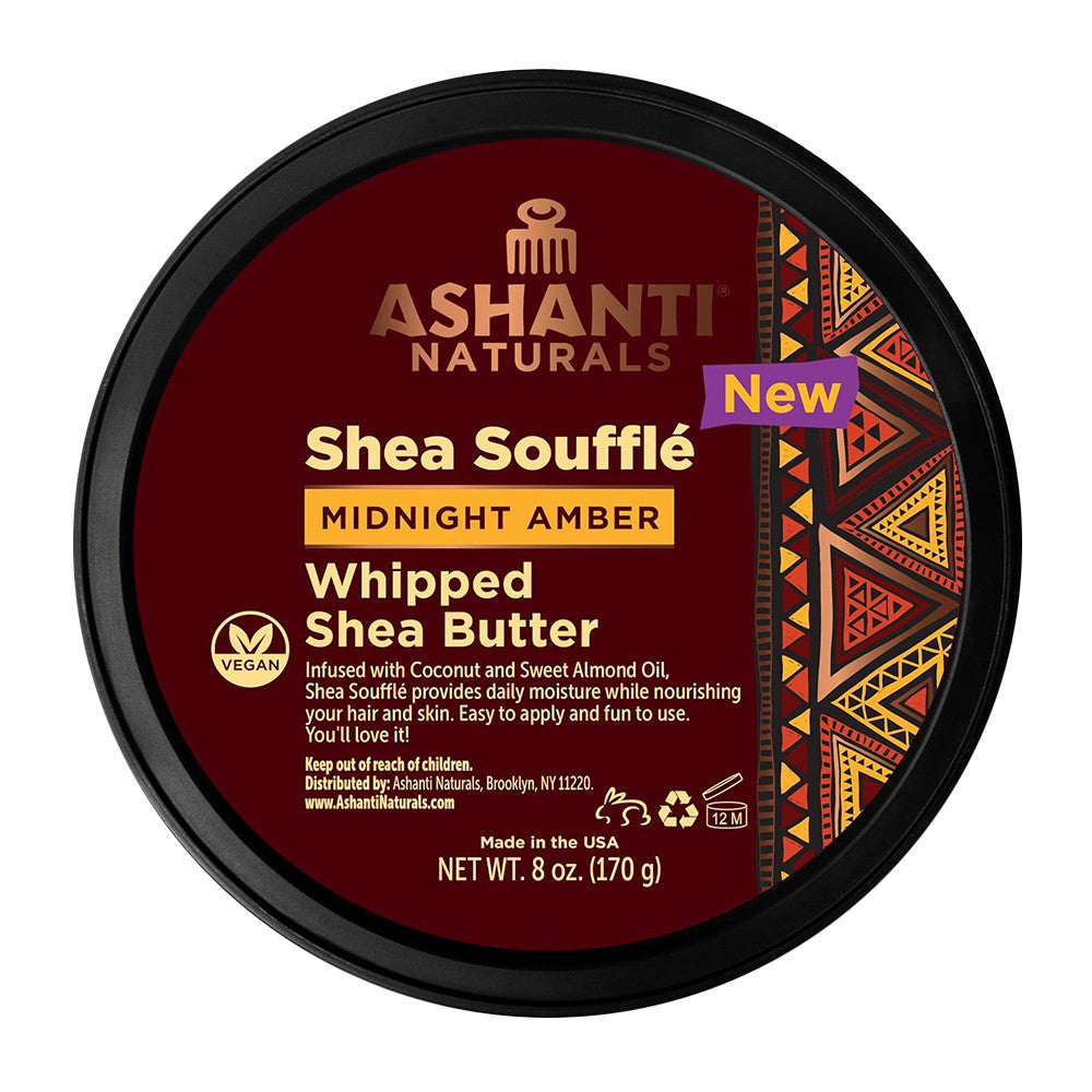 Ashanti Naturals Shea Souffle Whipped Shea Butter, Midnight Amber, 8 Oz