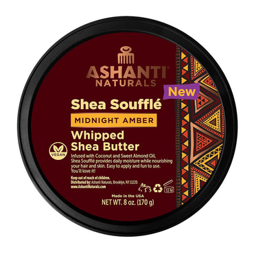Ashanti Naturals Shea Souffle Whipped Shea Butter, Midnight Amber, 8 Oz