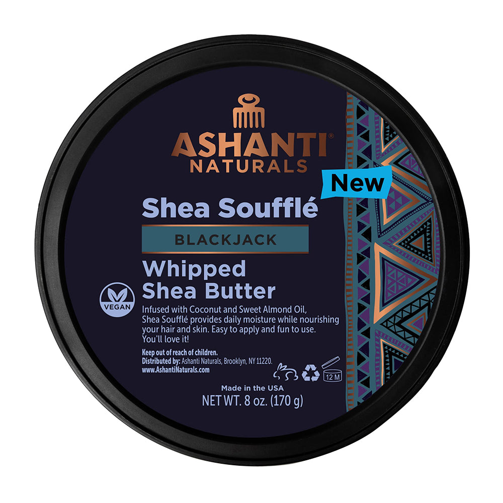 Ashanti Naturals Whipped Shea Souffle Butter Black Jack Moisturize Protect All Types of Skin 8Oz (227g)