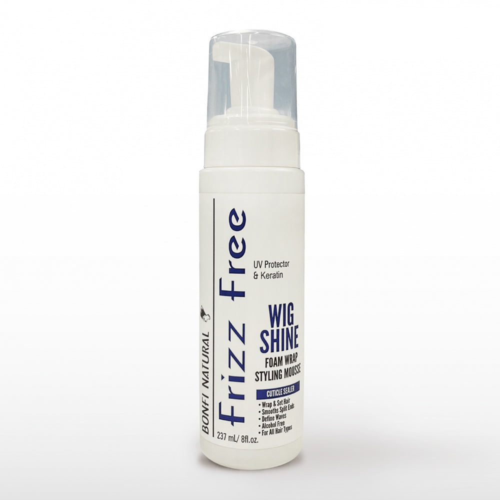 Bonfi Natural Frizz Free Wig Shine Styling Mousse and Foam Wrap for All Hair Types 8Oz (237ml)