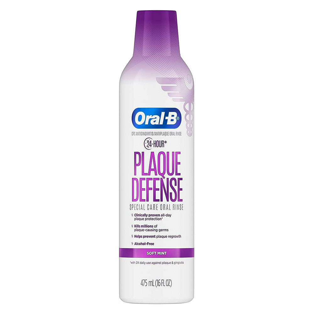 Oral-B Plaque Defense Special Care Oral Rinse, Soft Mint, 16 Oz