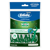 Oral-B Advantage Dental Floss Pick With Scope, Outlast Long Lasting Mint - 75 Ea