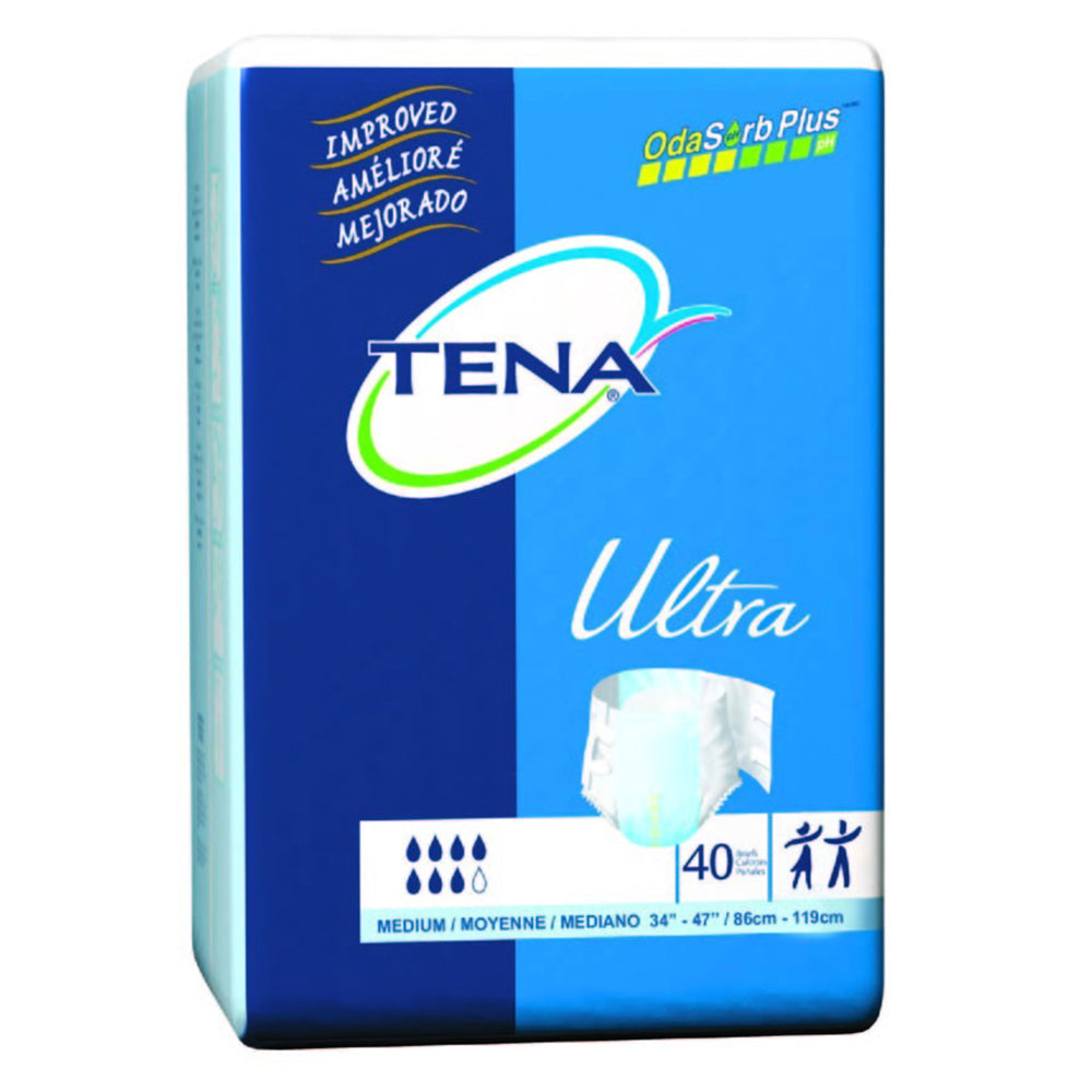 Tena Ultra Stretch Adult Briefs Heavy Absorbency Leakage protection Medium 40Ea