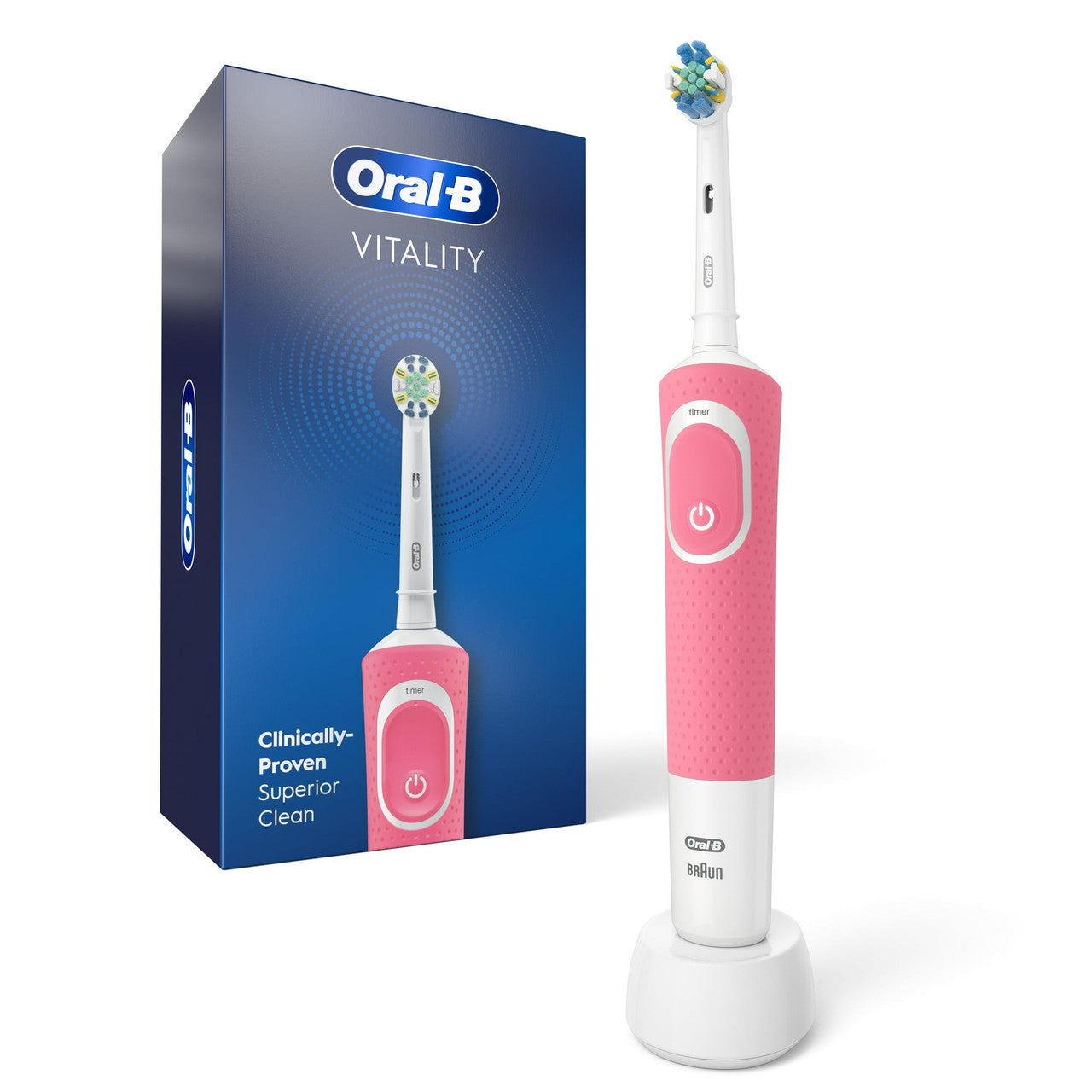 Oral-B Vitality Flossaction Rechargeable Electric Toothbrush, Pink, 1 Ea