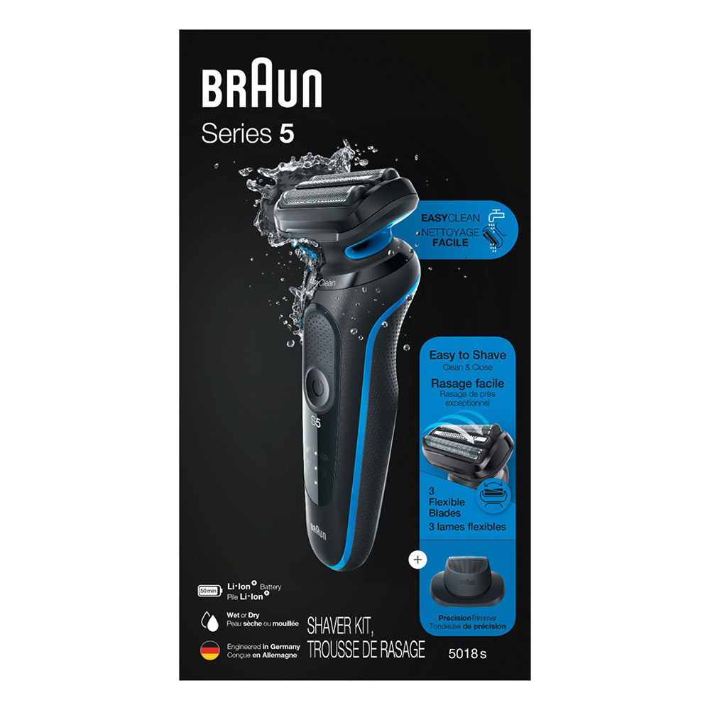 Braun Series 5 5018s Men Rechargeable Wet and Dry Electric Foil Shaver, 1 Ea