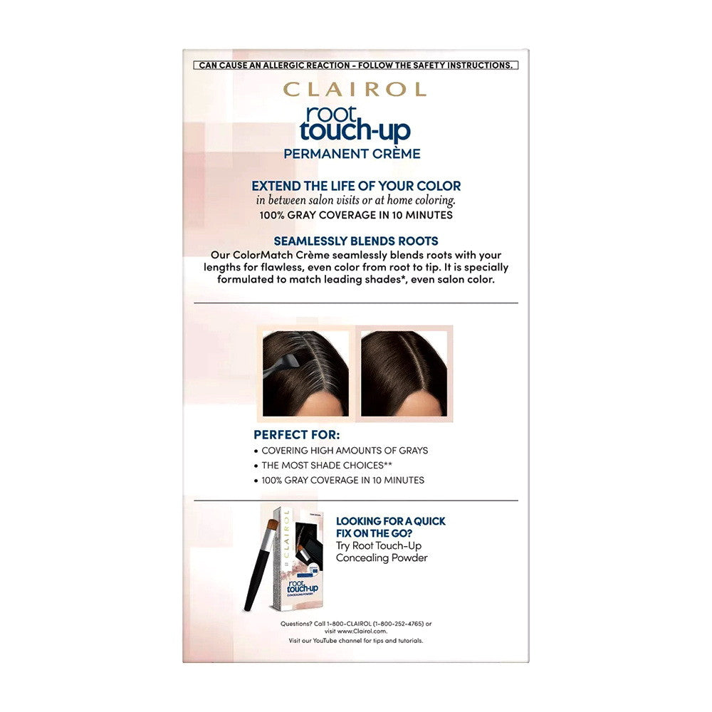 Clairol Nice n Easy Root Touch Up Permanent Hair Color Kit, 2 Matches Black, 1 Ea