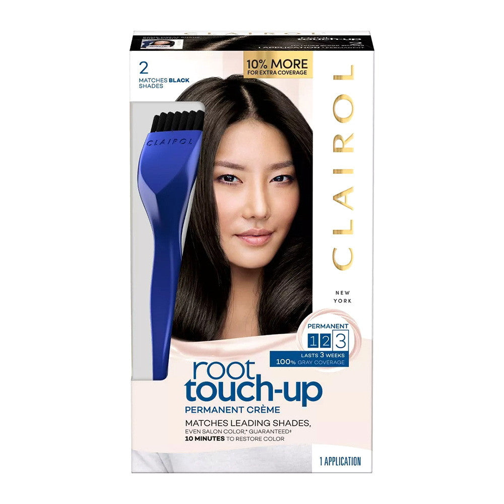 Clairol Nice n Easy Root Touch Up Permanent Hair Color Kit, 2 Matches Black, 1 Ea
