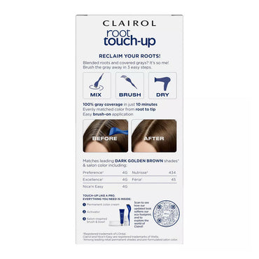 Clairol Root Touch-Up Permanent Hair Color, 4G Dark Golden Brown, 1 ea