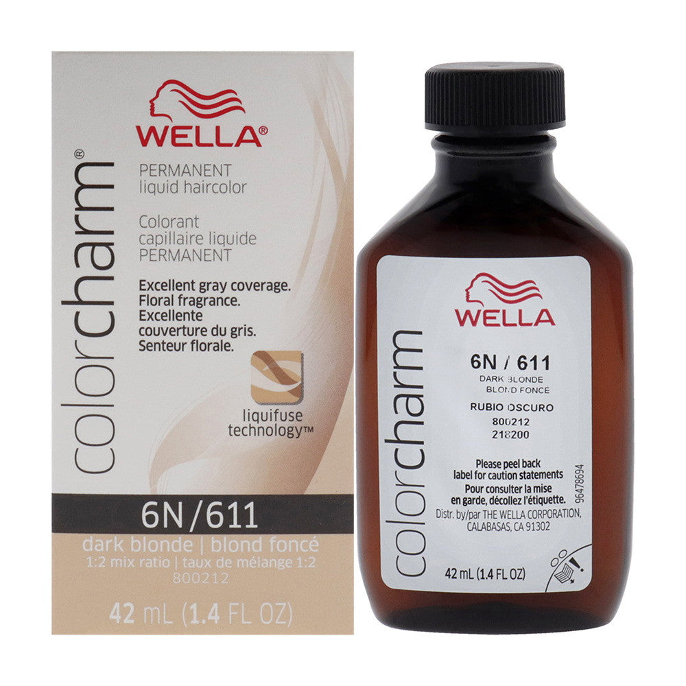 Wella Color Charm Liquid Hair Color, 6N by 611 Dark Blonde, 1.4 Oz