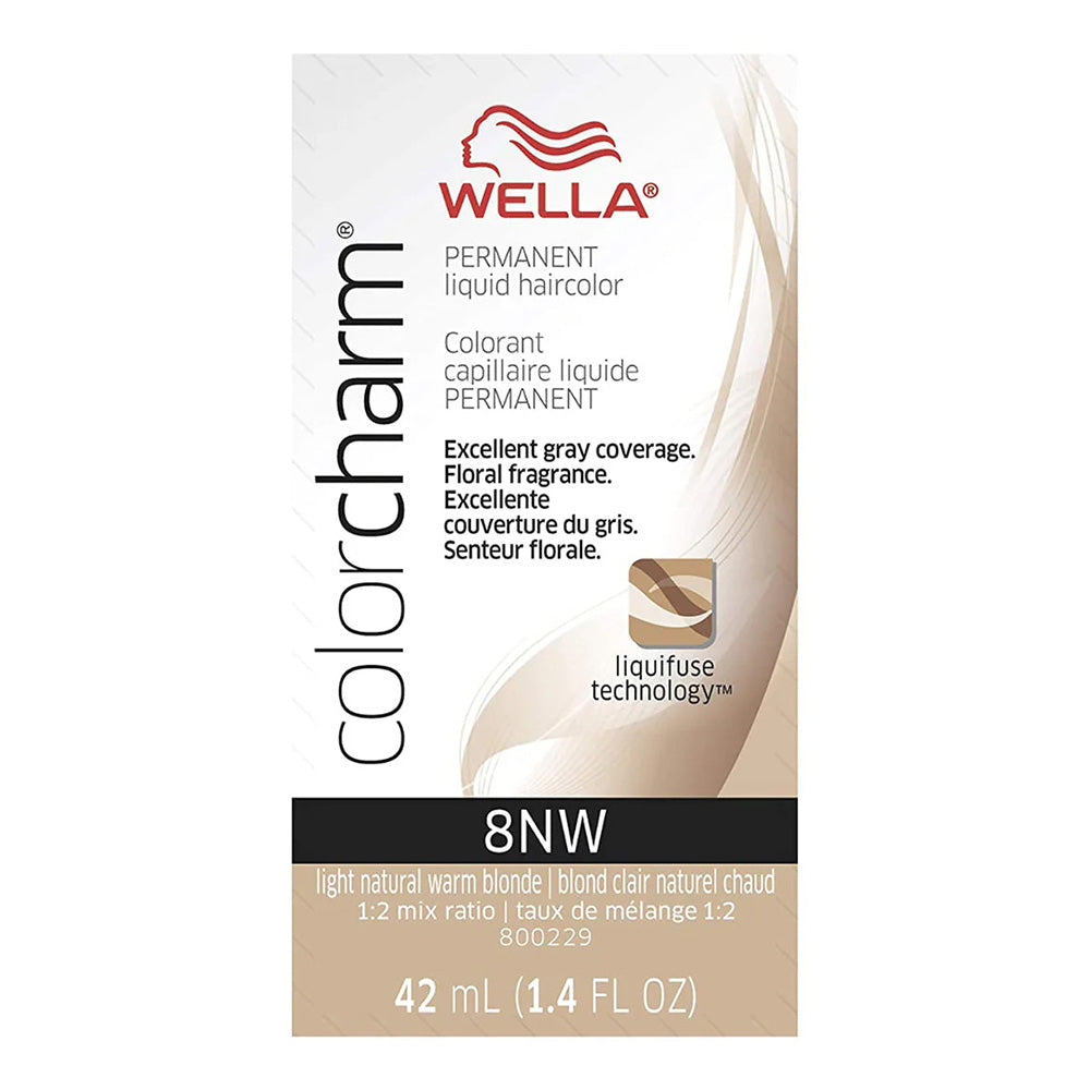 Wella Charm Permanent Liquid Creme Hair Color 8NW Light Natural Warm Blonde 1.4Oz (42ml)