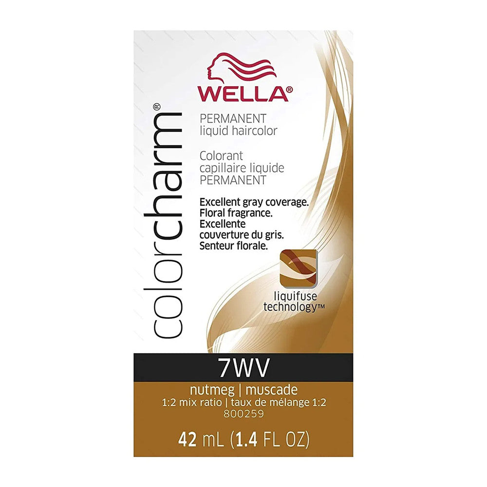 Wella Color Charm Permanent Liquid Hair Color, 7WV Nutmeg, 1.4 Oz