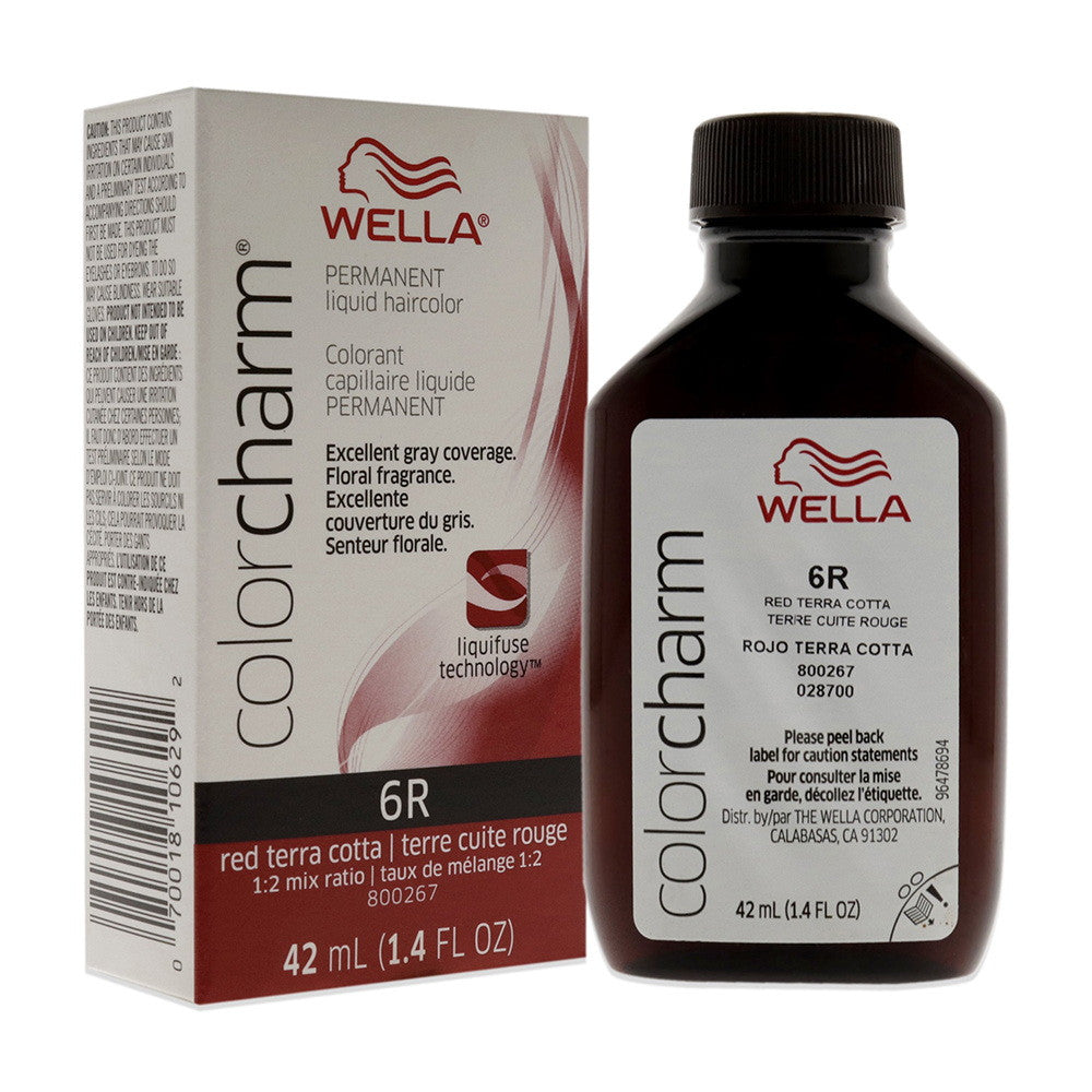 Wella Color Charm Liquid Hair Color, 6R Red Terra Cotta, 1.4 Oz