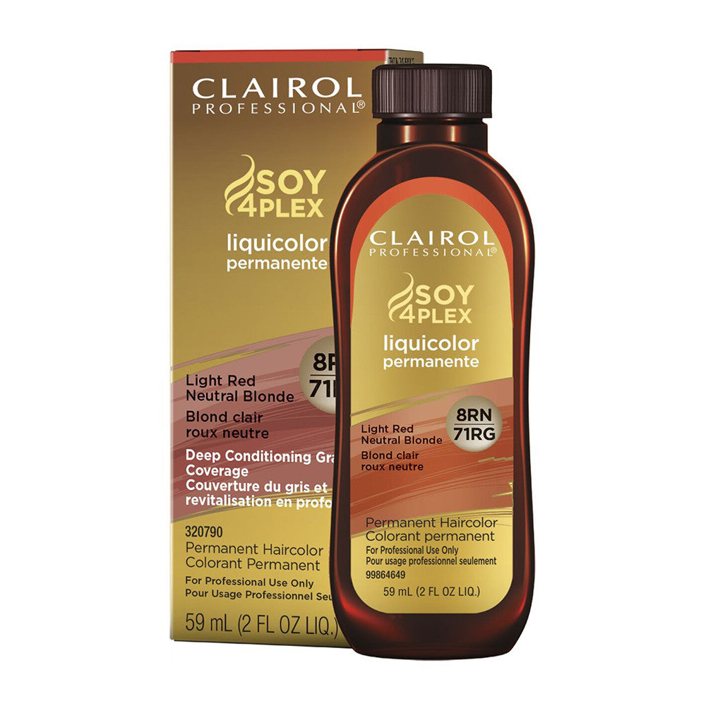 Clairol Soy 4Plex Liquicolor Permanente Hair Color 8RN/71RG, Lights Red Neutral Blonde, 2 Oz