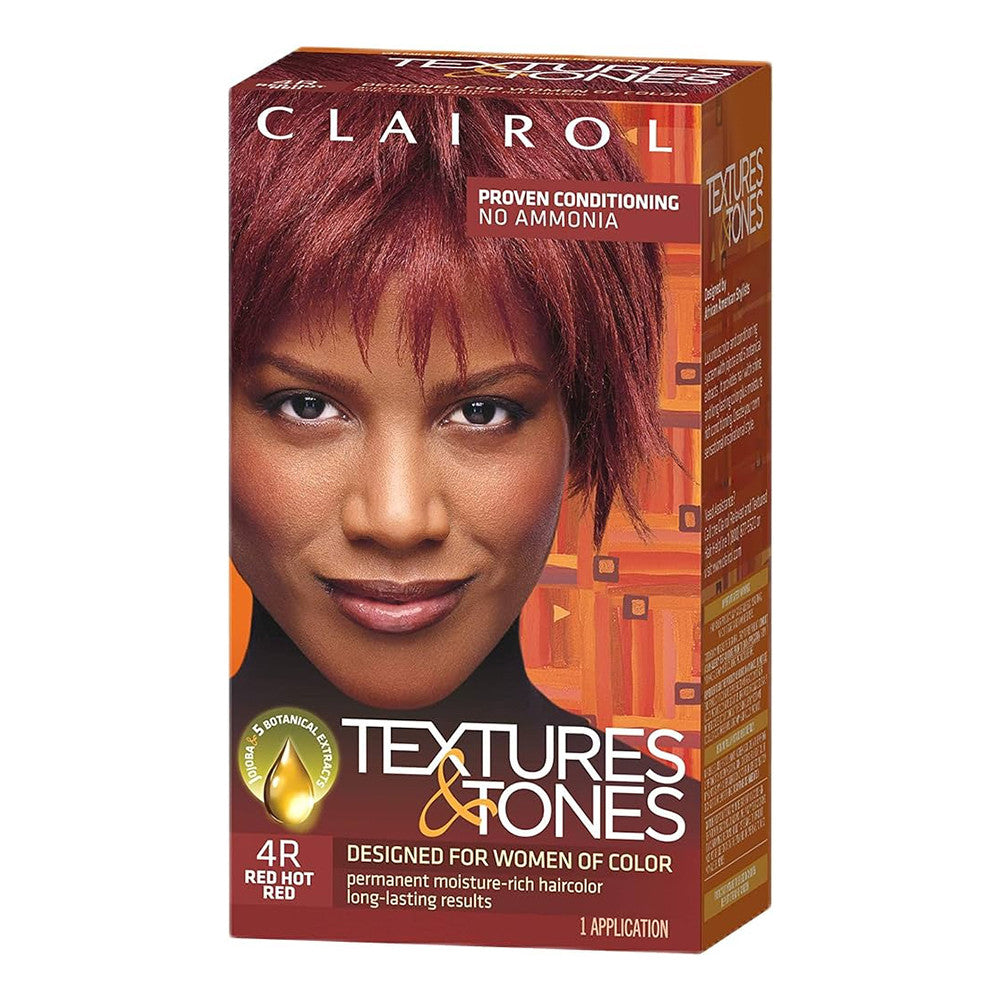 Clairol Professional Texture And Tones Permanent Hair Color, 4R Red Hot Red Hair Dye, 1 Oz