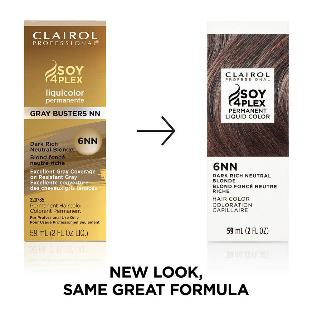 Clairol Professional Soy 4 Plex, 6NN Dark Rich Neutral Blonde Hair Color, 2 Oz