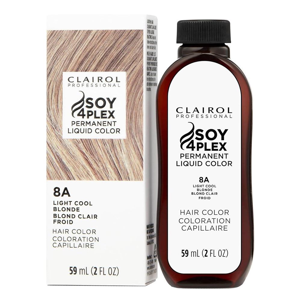 Clairol Professional Soy4plex 8A/28D Light Cool Blonde Liquicolor Permanent Hair Color, 2 Oz