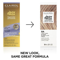 Clairol Professional Soy4plex 8A/28D Light Cool Blonde Liquicolor Permanent Hair Color, 2 Oz
