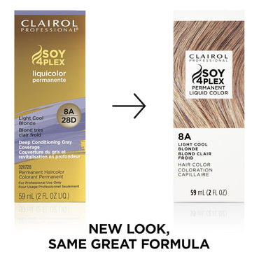 Clairol Professional Soy4plex 8A/28D Light Cool Blonde Liquicolor Permanent Hair Color, 2 Oz