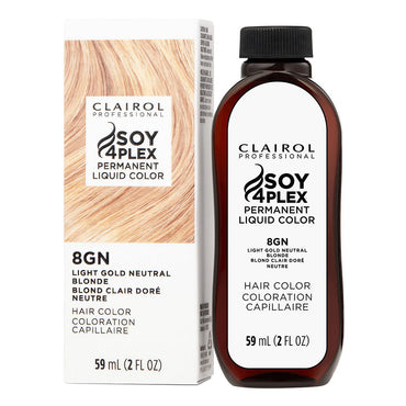Clairol Professional Soy4Plex Neutral Blonde Permanent Liquid Hair Color 8GN, 2 Oz