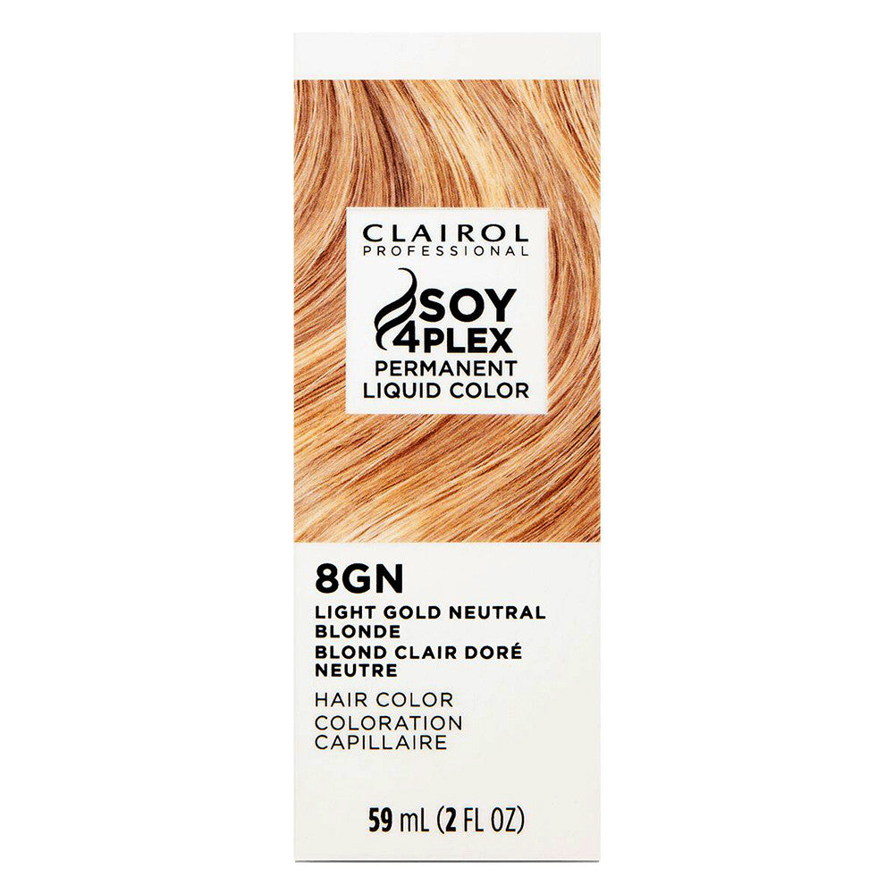 Clairol Professional Soy4Plex Neutral Blonde Permanent Liquid Hair Color 8GN, 2 Oz