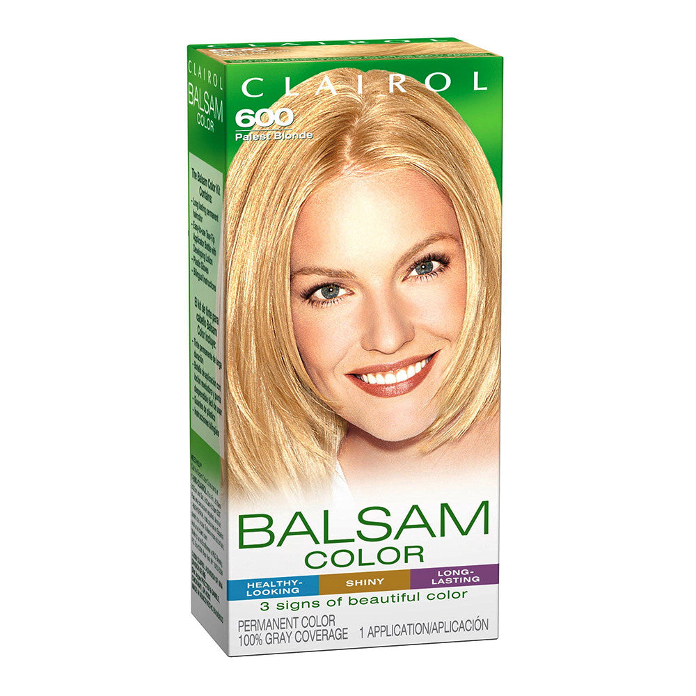 Clairol Balsam Lasting Color Permanent Hair Color, 600 Palest Blonde, 1 Ea